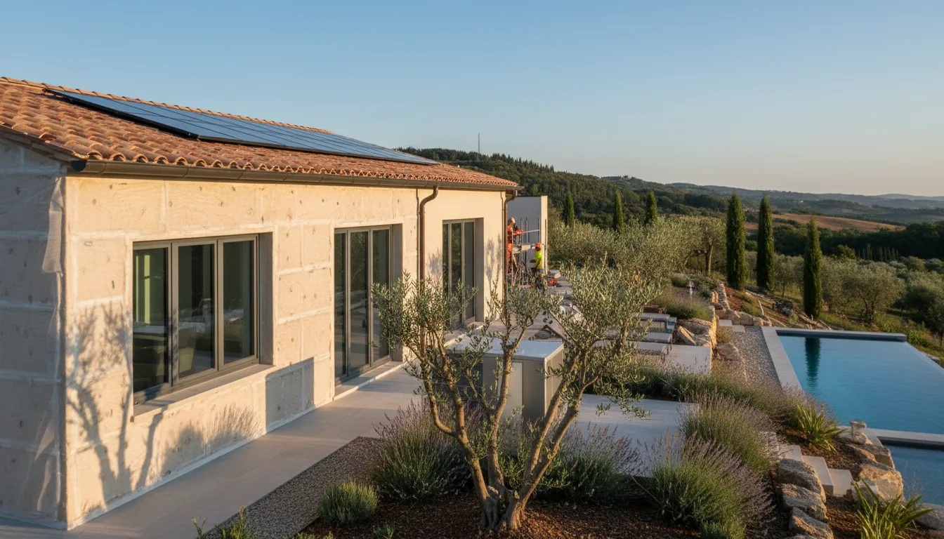 Villa riqualificata con isolamento termico, serramenti e impianti efficienti