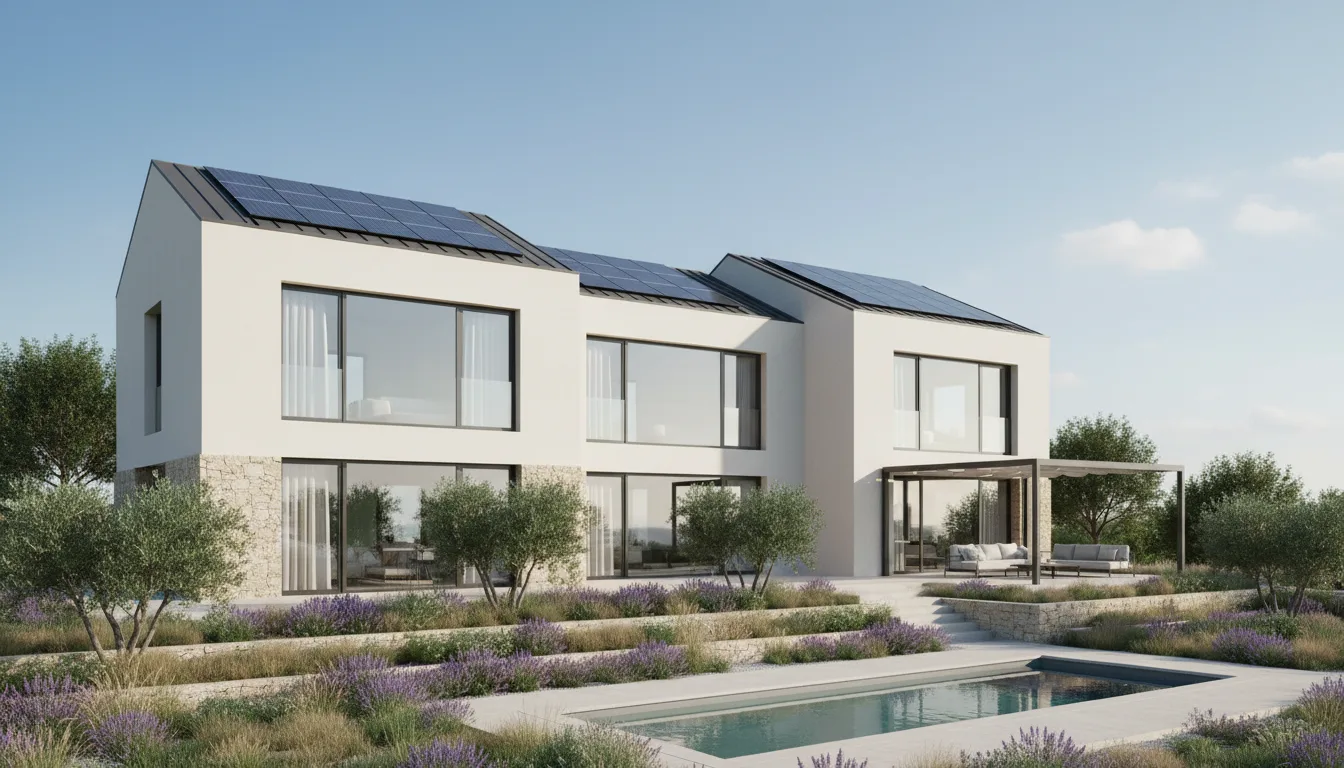 Villa riqualificata con involucro efficiente e pannelli fotovoltaici